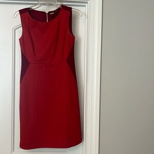 Elie Tahari red 2 tone dress